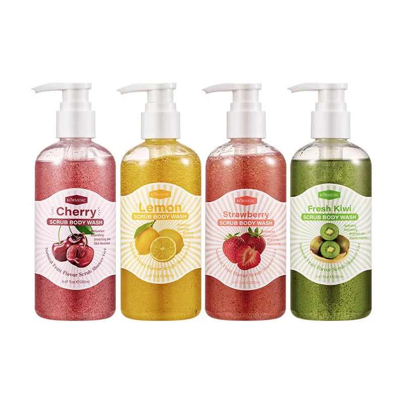 280ml Deep Exfoliating, Cleansing, and Moisturizing Skin Scrub Shower Gel, Deeply Cleanses the Body and Gently Removes Dead Skin Cells Vue