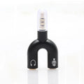 3.5mm Headphone Mic Splitter Adapter U-shaped Stereo 3.5mm 1 To 2 Audio Splitter Adapter for PS4 PC Laptop Ear Headset Cables Vue black