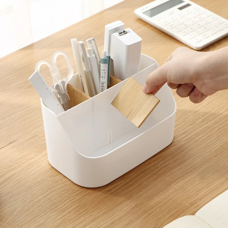 Desktop Storage Box Makeup Brushes Holder With Detachable Divider Comestic Tools Lipstick Beauty Tools Stationery Storage Box Vue