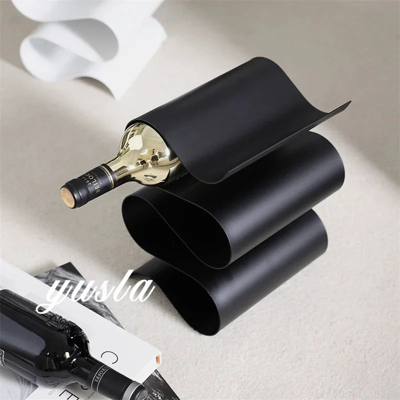 Italian Minimalist Metal Wine Rack TV Cabinet Tabletop Living Dining Room And Home Bar Stylish Elegant Gift For Collectors Vue