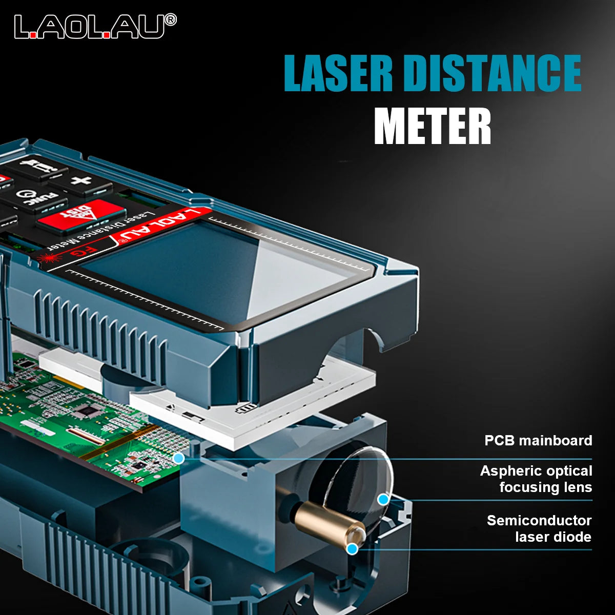 Laser Meter Digital Tape Timer Trigger Measure Tools 50m 100m 150m Laser Distance Meter Bubble Level Handheld Laser Rangefinder Vue