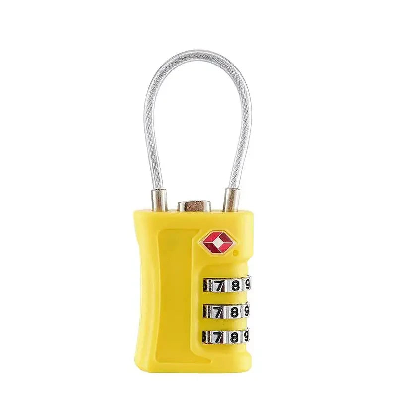 TSA Customs Code Lock for Travel Luggage Password Changeable black Lock Contrast Design Padlock 3 Digit Combination Lock Vue yellow 2