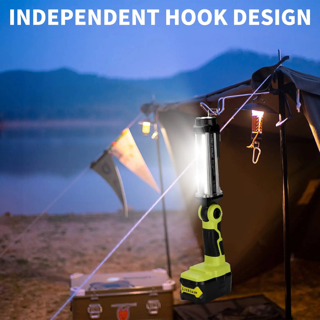 35W Rechargeable Work Light Portable Floodlight Emergency Lighting for Ryobi 18V Battery for Workshops, Camping and Emergencies Vue