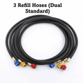 Rubber Charging Hose Set Fluorinated Tubes Fluoridation Detection High Pressure Charging Hose 800psi Max Pressure Vue Black-1.2m-