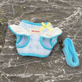 Adjustable Pet Harness Leash Comfortable Fit Escape-Proof Dog Vest Harness Lightweight Dog Collar Harness Set Outdoor Activities Vue Blue-XS