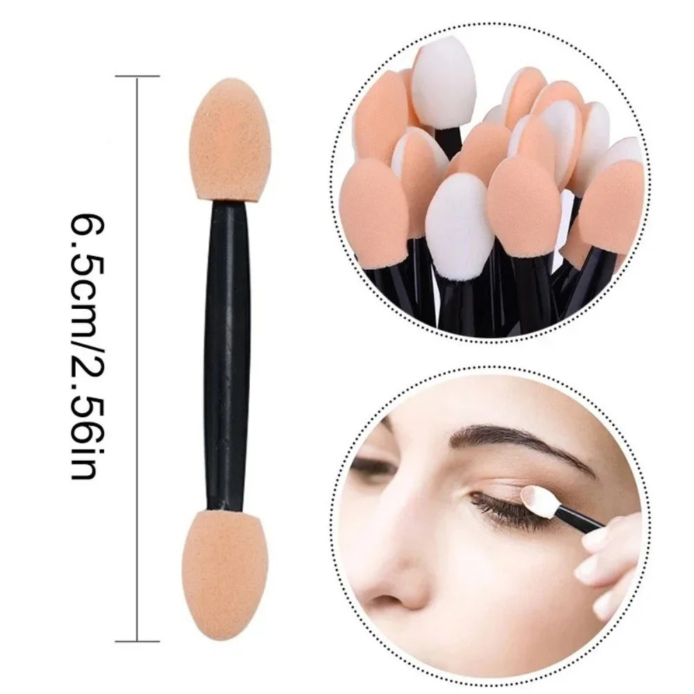 Disposable Dual Head Eyeshadow Sponge Stick Portable Double Sided Eye Shadow Applicator Brush For Eyes Makeup Beauty Tools Vue