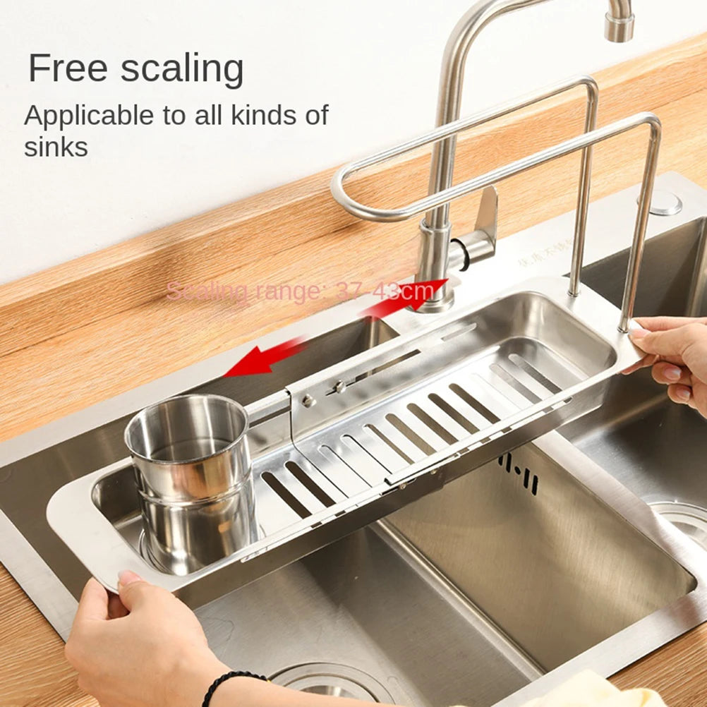 Stainless Steel Kitchen Sink Retractable Drain Rack Household Vegetable Wash Basin Drain Basket filter Basket Vue Default Title