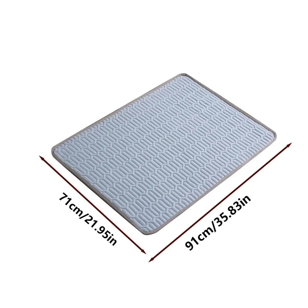 Breathable Non Slip Washable Folding Dog Cooling Mat Pet Bed for Sleep Nap Rest Relaxation Home Indoor Vue Blue L