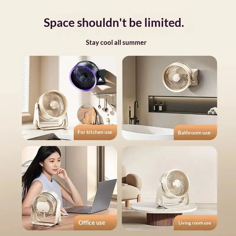 USB Desktop Fan with Aromatherapy Box – 5-Speed, 360° Rotation Desktop Aromatherapy Fan Vue