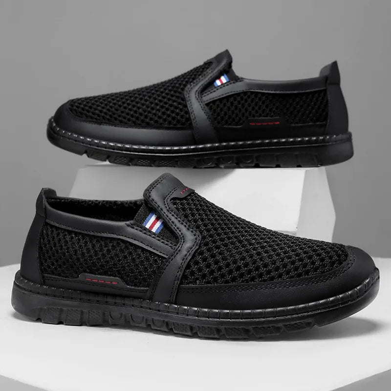 Men's Mesh Breathable Slip-On Flat Shoes | Sizes 39–47 Men's Slip-On Shoes Vue