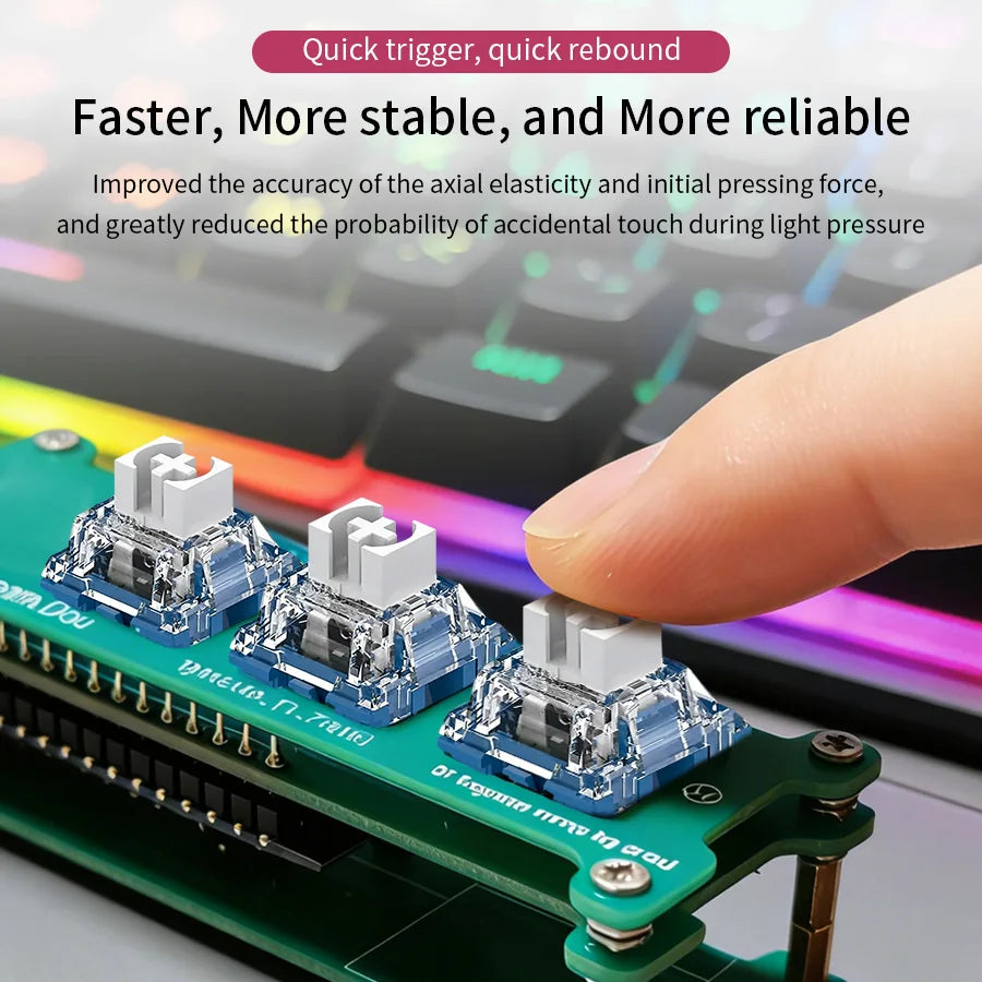 10/35 pcs Linear Mechanical Keyboard Switch 3Pin Fast Silver Golden Powder V2 Linear Axis Hot Swap for Gaming Office Typing Mod Vue
