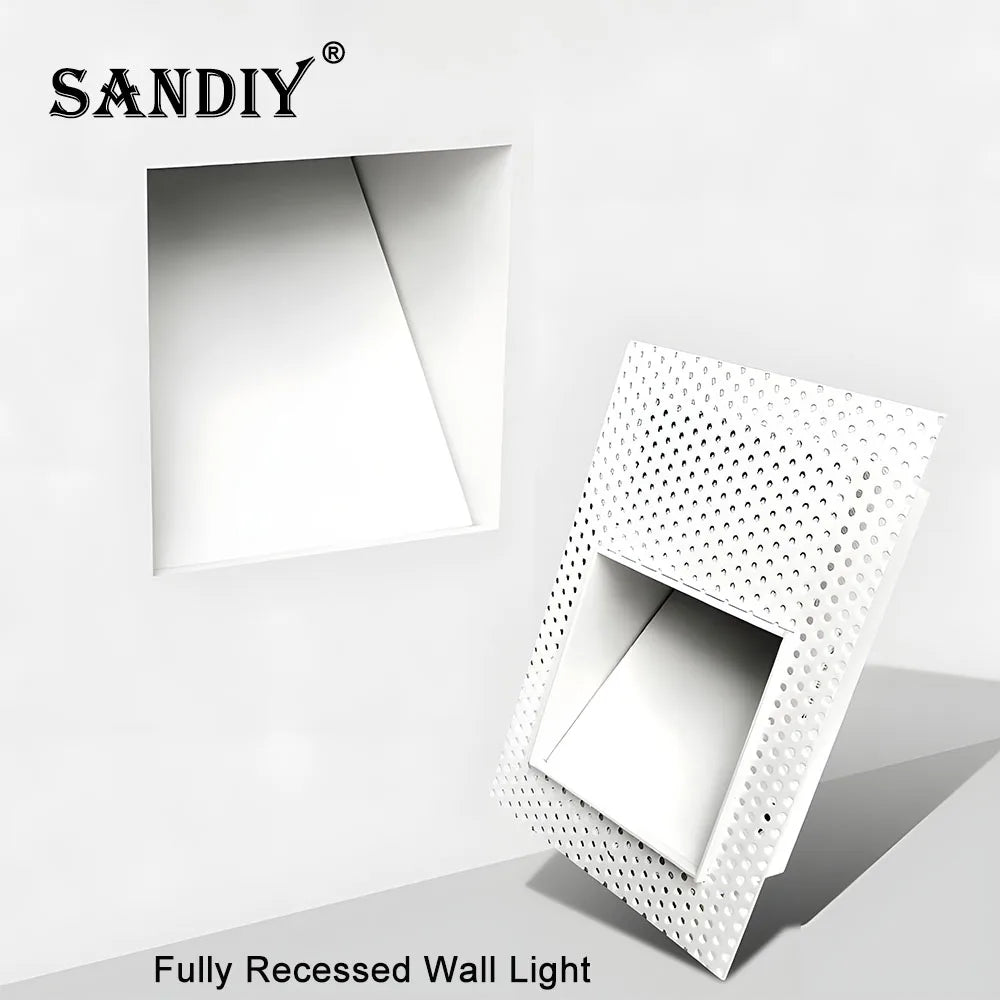 SANDIY 3W Motion Sensor Recessed LED Stair Step Wall Light Recessed LED Step Light Vue