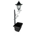 Wrought Iron Solar Lamppost with Planter Waterproof Outdoor Floor Stake Light for Garden Patio Walkway Landscape Ambiance Decor Vue Black