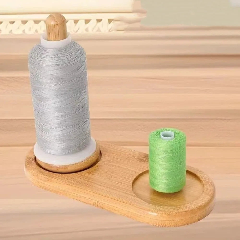 Detachable Base Yarn Storage Rack Vertical Rotating Stable Wooden Yarn Holder Handmade Thread Spool DIY Knitting Vue