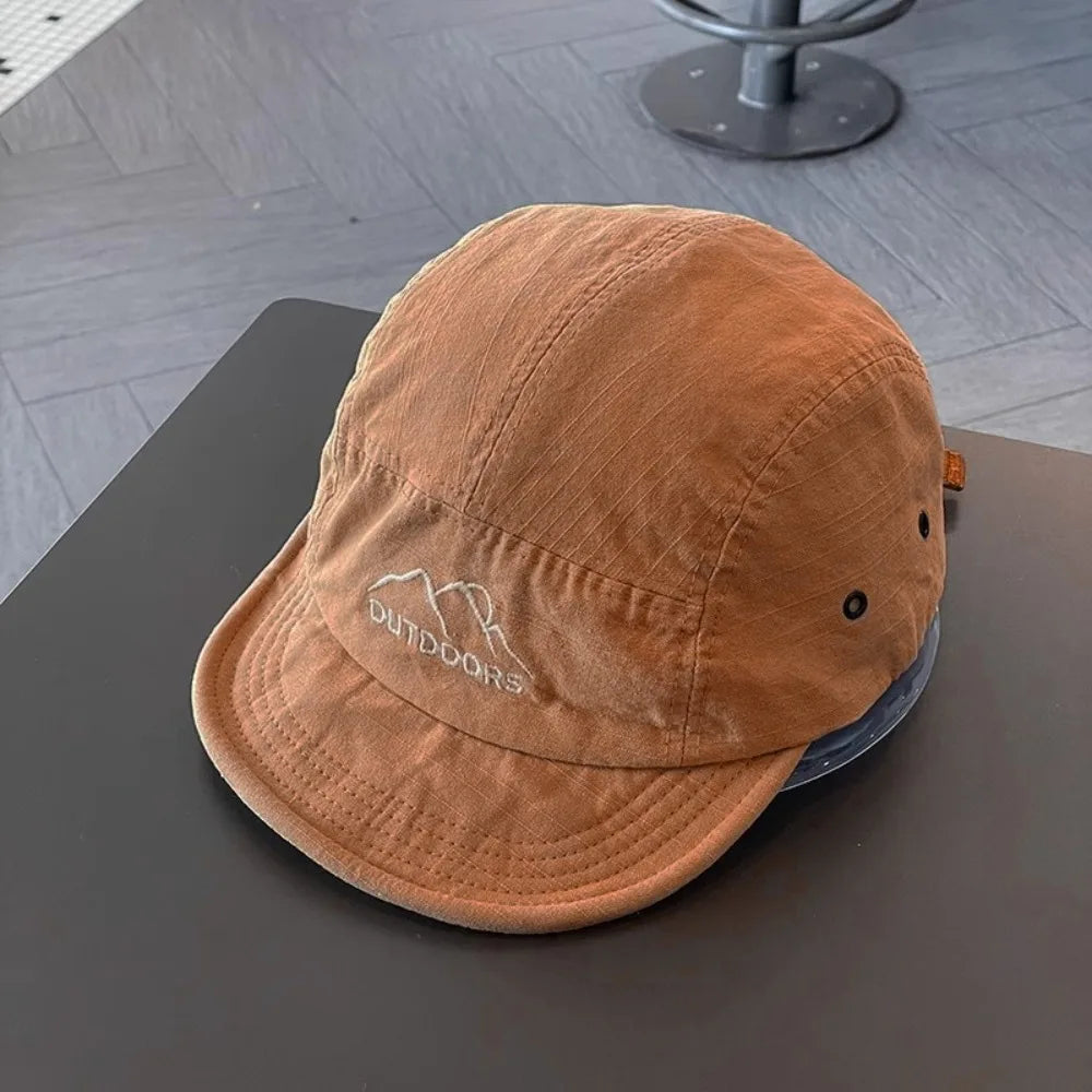 Casual Short Brim Baseball Cap Sun Protection Adjustable Sports Vue Khaki