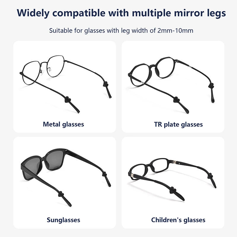 2Pair Fashion Heart Silicone Anti-slip Ear Grip Eyeglasses Leg Ear Hook Stopper Bracket Fastener Accessories Glasses Retainer Vue