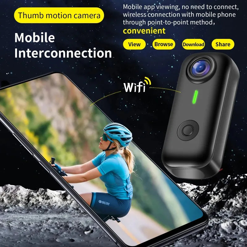 Portable Magnetic Sports Camera 1080P HD Thumb Action Camera Pocket Sport Cam Recorder Video Vlog Magnetic Attraction Bracket Vue