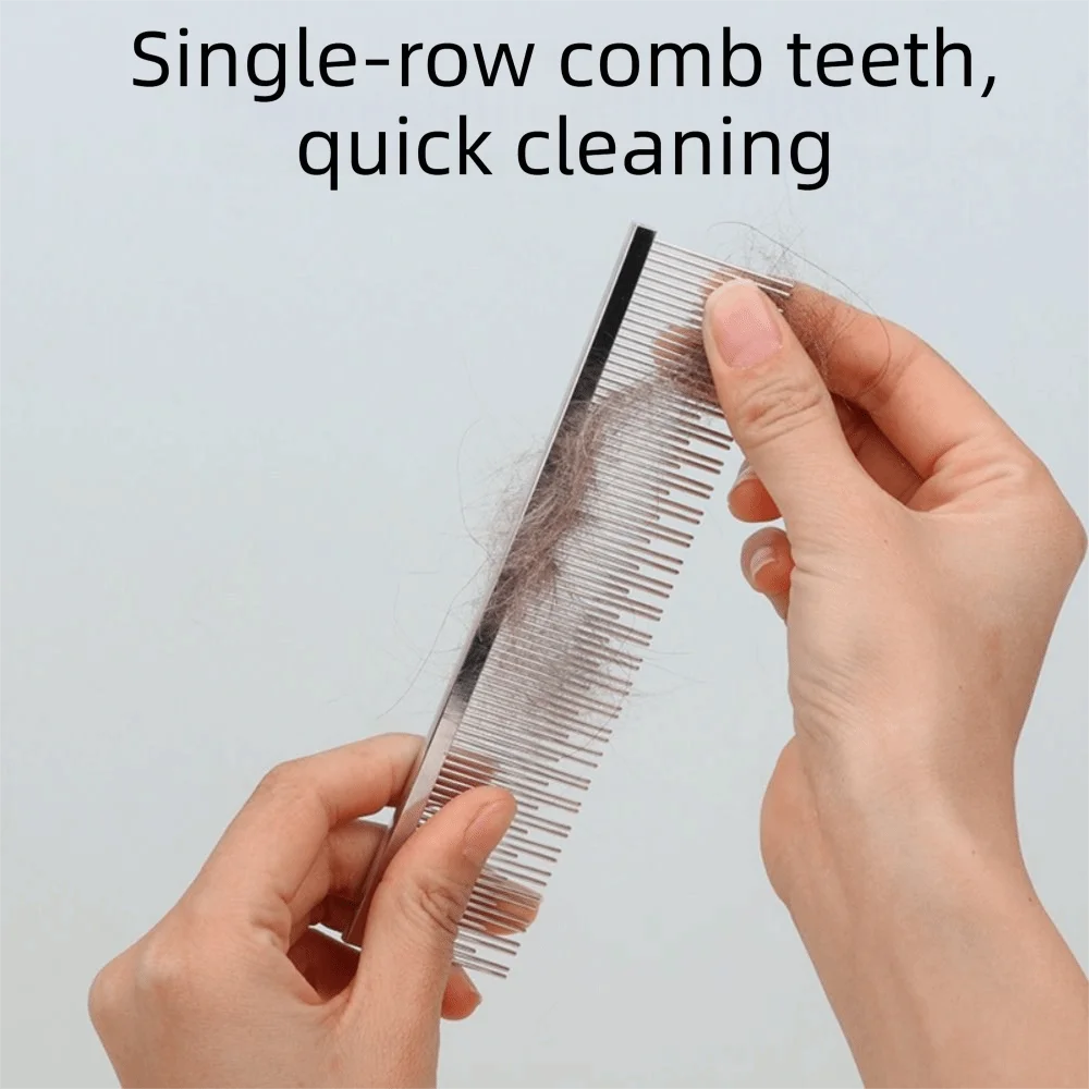 Double Toothed Pet Grooming Comb Short and Long Needles High Low Teeth Detangling Grooming Tool Reusable Anti-Static Vue
