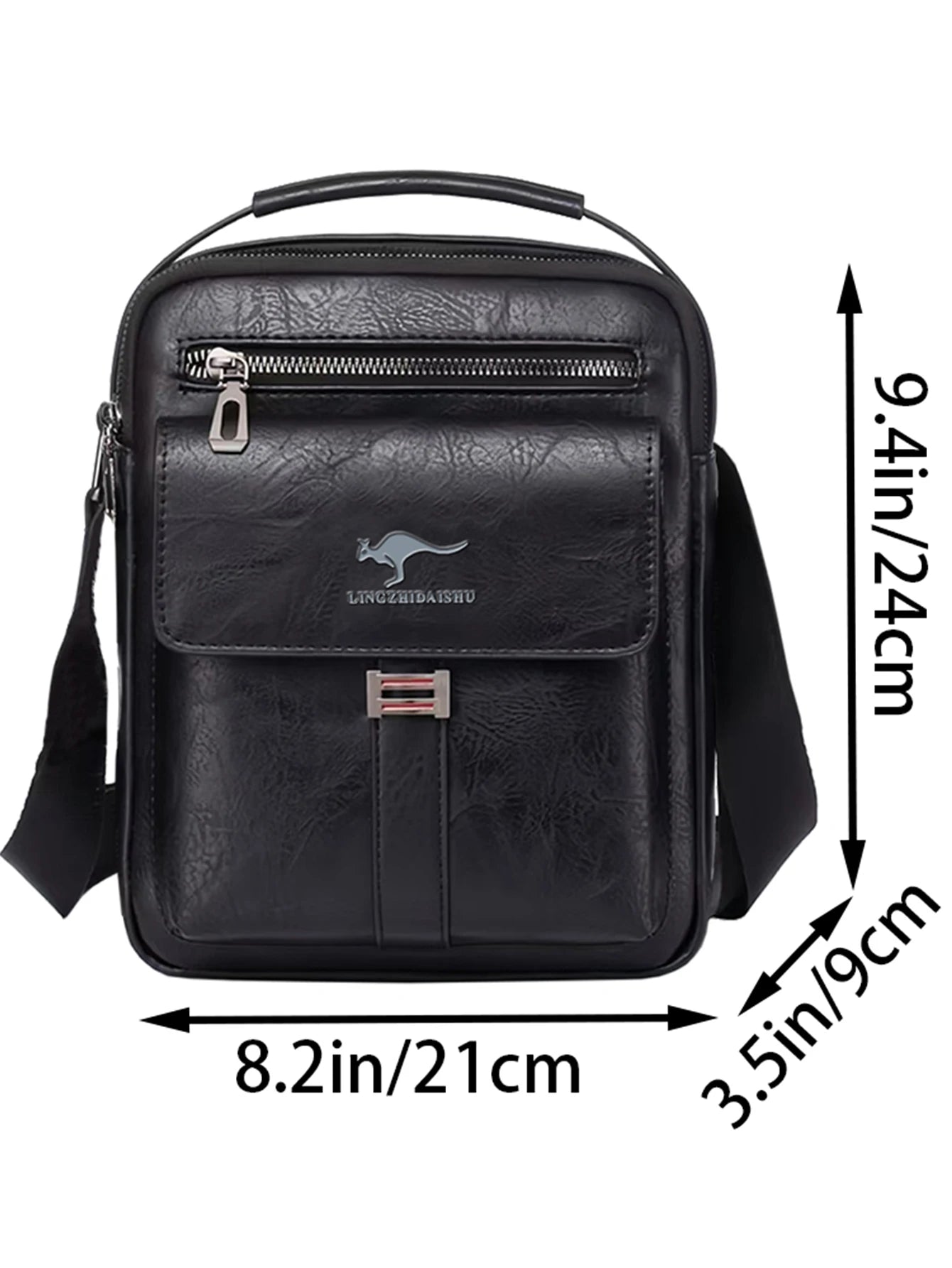 Men Multifunctional Leather Shoulder Bag Multi Pocket Crossbody