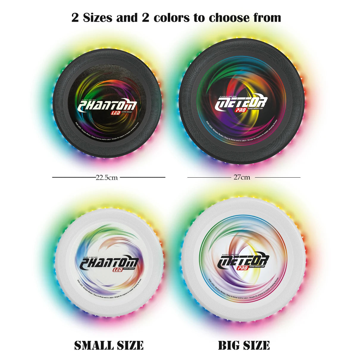LED Flying Disc, Noctilucence Colorful Outdoor Leisure Toys Various Lighting Changes Lightweight and Fun Sport Game Gifts Vue
