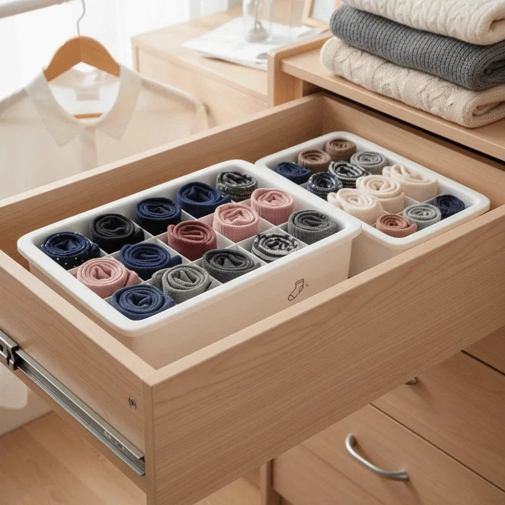 With Cover Underwear Storage Box Dustproof Stable Stacking Bra Drawer Organizer Multifunctional Socks Storage Box For Socks Vue