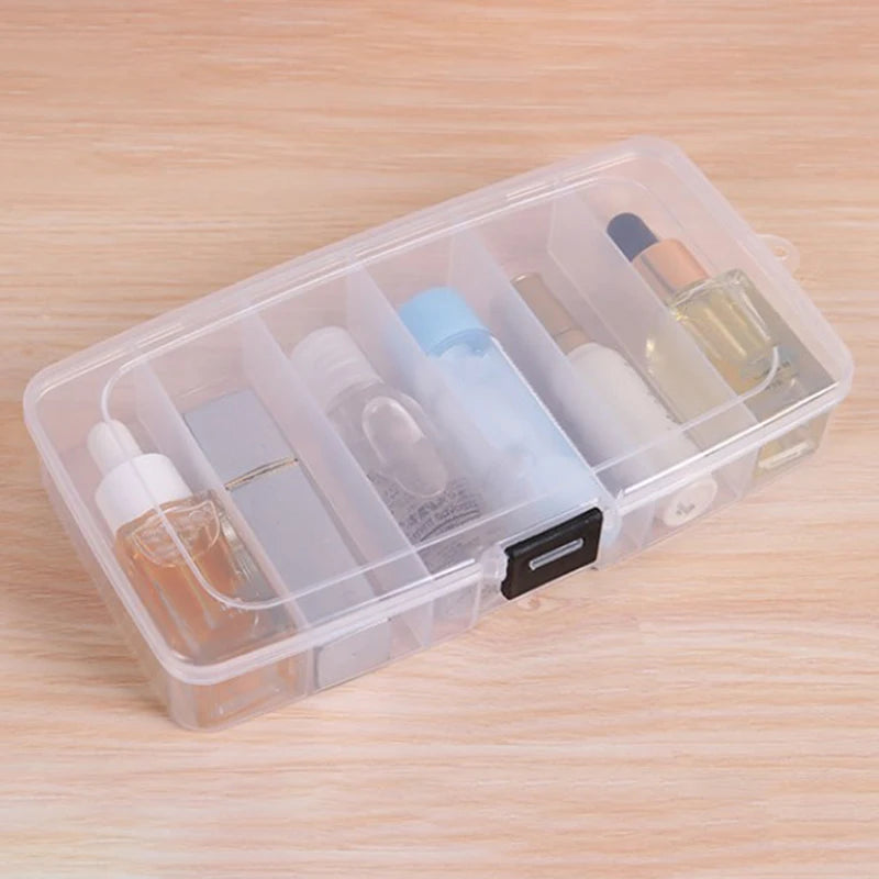 5/6-Grid Portable Plastic Storage Box Dust Proof Hair Clips Jewelry Organizer Household Travel Small Accessories Container Case Vue