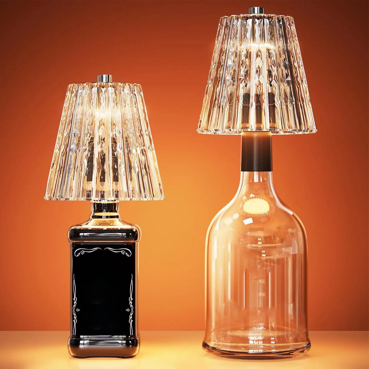 Wireless Bottle Lamp 3-Color Touch Dimming Cordless Lampshade Rechargeable Wine Bottle Lights for Bedroom Living Room Kitchen Vue