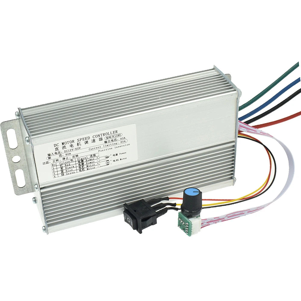 DC10-36V Motor Speed Controller Forward and Reverse 0-100% Motor Speed Adjustable Regulator 80A DC Brush Motor Speed Governor Vue
