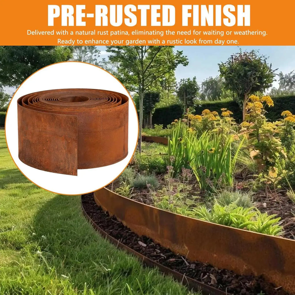 Cuttable Steel Lawn Edging and Landscape Border Weatherproof Protective Landscape Edging for Indoor Greenhouse Yard Patio Lawn Vue