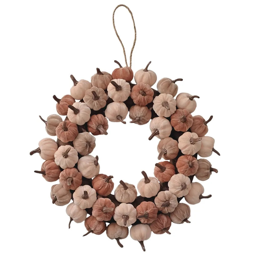 Harvest Festival Artificial Pumpkin Wreath Lifelike Appearance Simulation Autumn Pumpkin Wreath Orange Fall Harvest Wreath Vue Flesh Pink