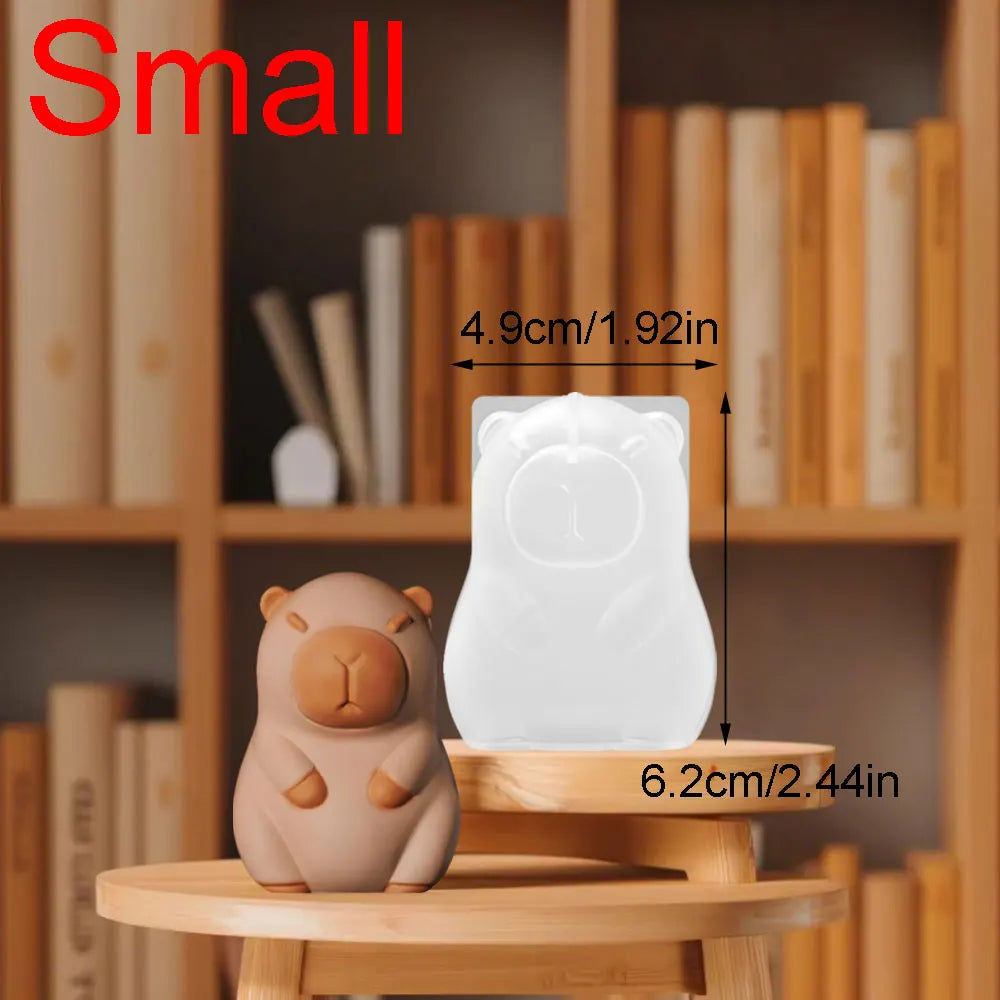 Standing Capybara Scent Candle Silicone Mold 3D Animal Resin Plaster Making Supplies Handmade Drip Glue Car Decor Birthday Gifts Vue S