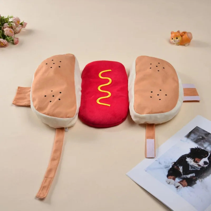 Hot Dog Plush Dog Costume Funny Pet Clothes For Small Medium Corgi Dachshund Cute Halloween Party Birthday Photo Prop Gift Vue