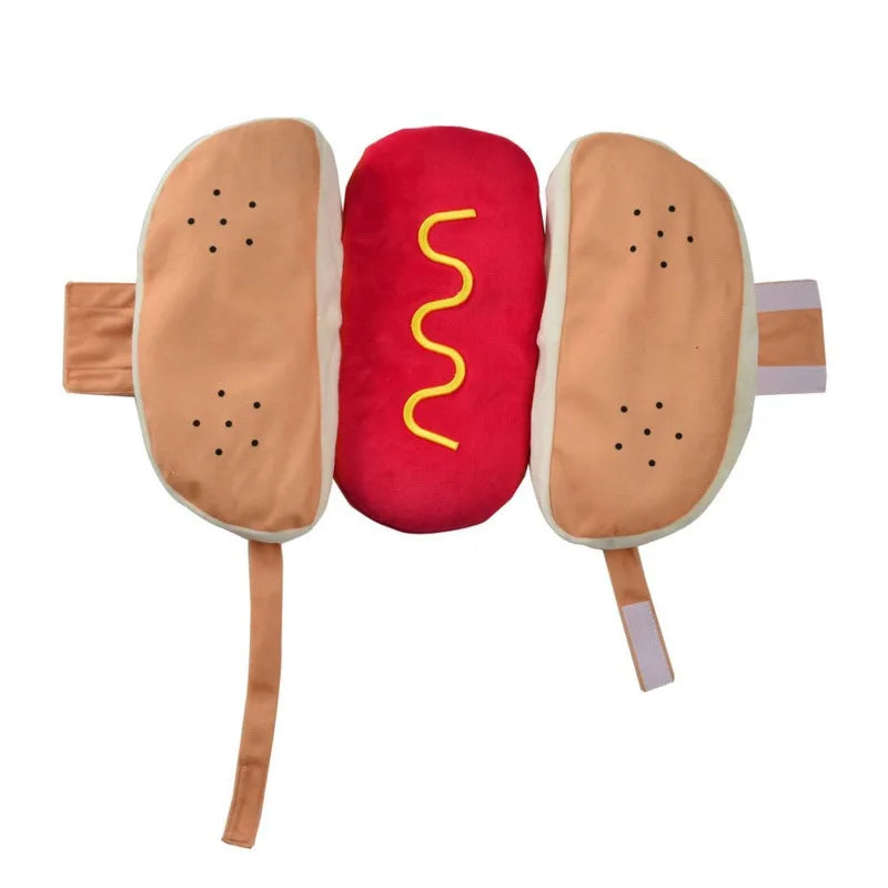 Hot Dog Plush Dog Costume Funny Pet Clothes For Small Medium Corgi Dachshund Cute Halloween Party Birthday Photo Prop Gift Vue