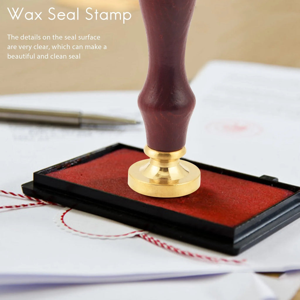 ABKW-Moorlando Wax Seal Stamp Set, 6Pcs Botanical Sealing Wax Stamp Brass Heads + 1Pc Wooden Handle With A Gift Box Vintage Vue Picture color