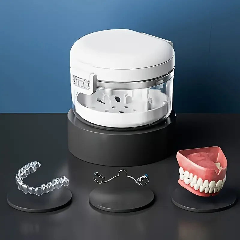 Portable Retainer Case & Denture Storage Box – Clear Aligner Retainer Storage Case Vue