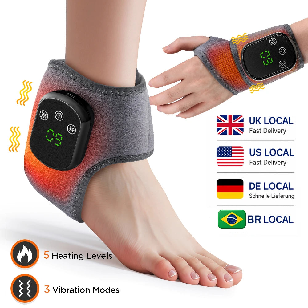 Cordless Heated Wrist & Ankle Massager | 5 Heat 3 Vibration Heated Massager Wrap Vue