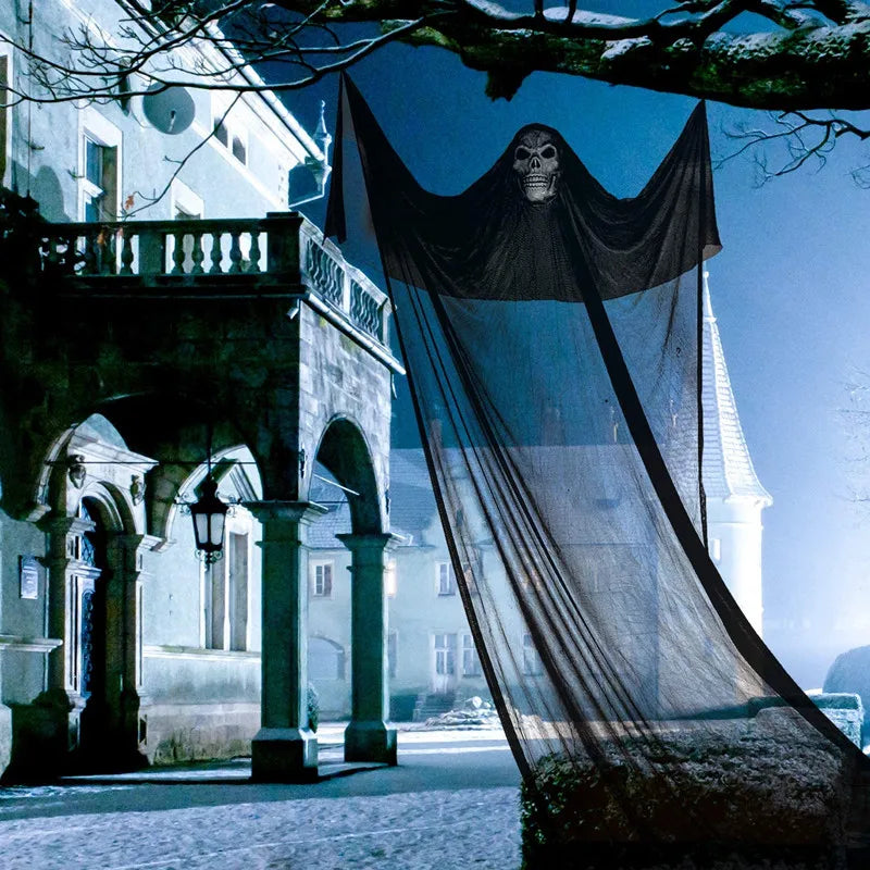 Halloween Hanging Skull Ghost Haunted House Decoration With LED Sound Ghost Ornament Indoor Outdoor Bar Halloween Party Decor Vue
