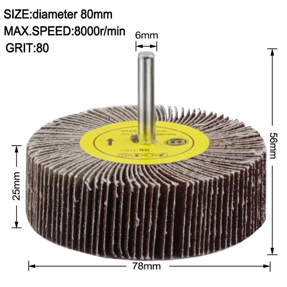 80 Grit Emery Cloth Sanding Wheel 6mm Shank – Grinding & Polishing Abrasive Sanding Wheel Vue 80mm China Mainland