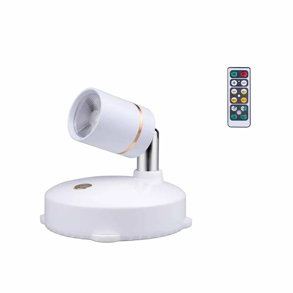 Remote Control Wireless Spotlights Rotatable Adjustable angle Cabinet Spotlights USB Recharged Dimmable LED Spot Lights Wall Vue with Remote Control