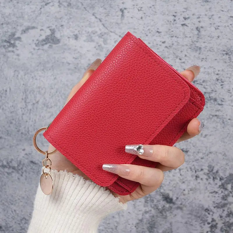 Korean Version Women's Coin Purse Short Fashion Multifunctional Vue Red