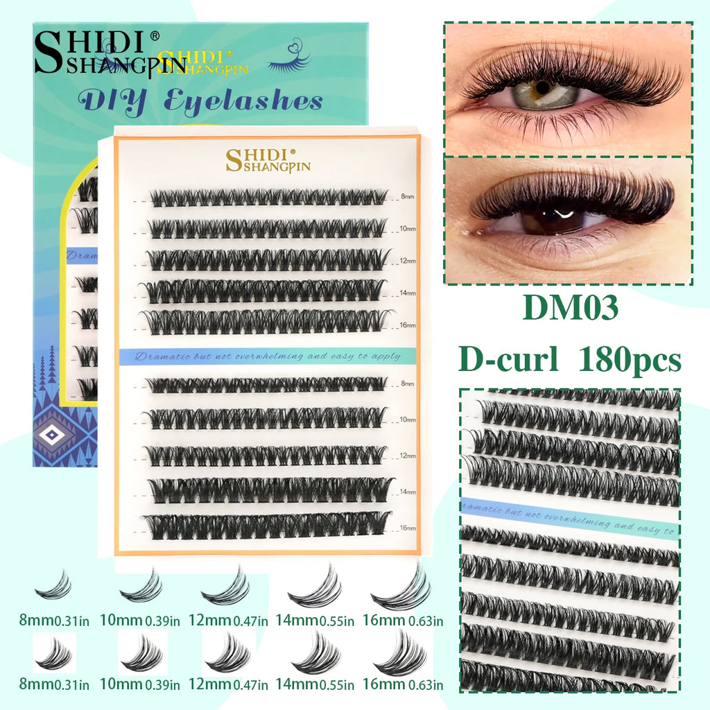 DIY Lashes D Curl Individual Lashes Extension Mix Lash Natural Look Makeup 120/200Pcs Clusters Faux Mink Eyelash Extensiones Vue