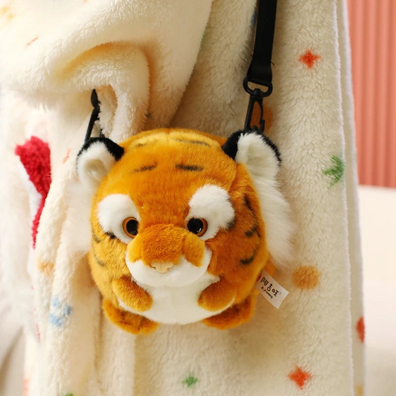 Plush Tiger Head Crossbody Phone Bag Cute Coin Purse Soft Shoulder Pouch Kids And Teens Cozy Daily Gift For Birthday Christmas Vue