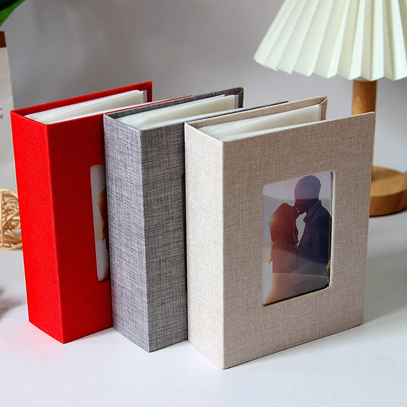 New Photo Album 100 Pockets Photo Album 4x6 Photos Linen Cover Slip-in Picture Albums DIY Writable Photo Storage Children Growth Vue