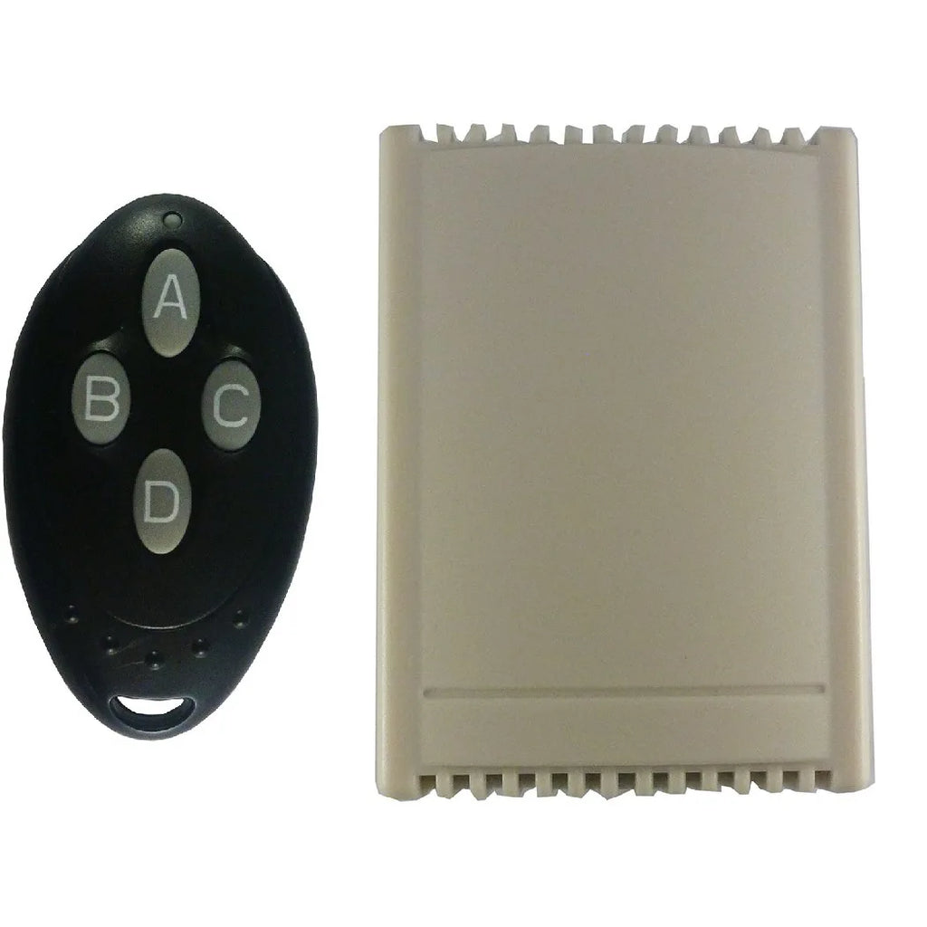 RFR2B04+RFT2D04 DC12V 4 Channel 433M AES Encryption Controller 128 Bit Remote Control Keyfob Transmitter Module for Garage Door Vue Only Receiver