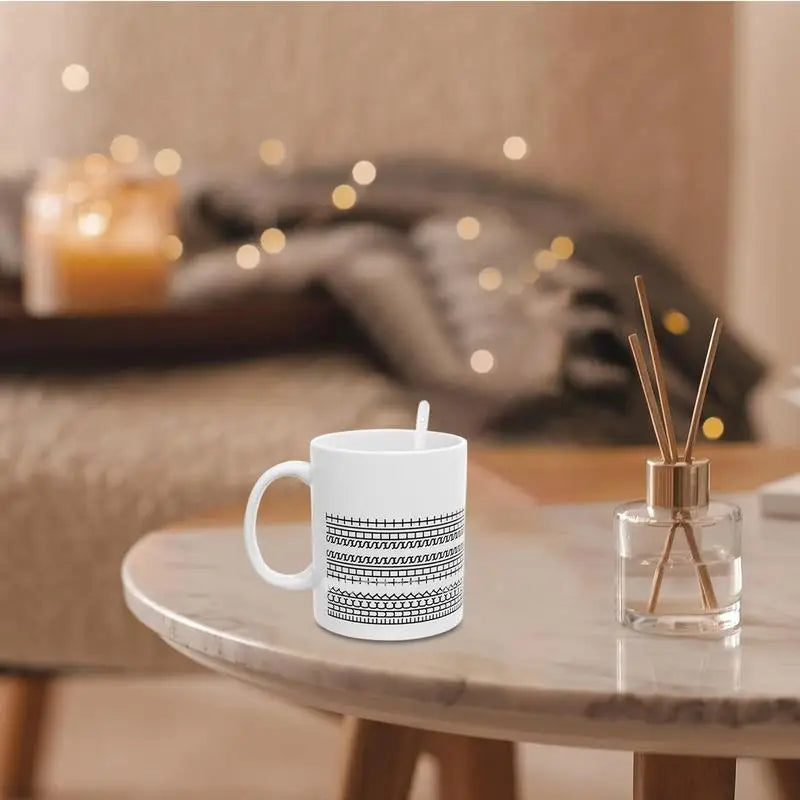 10oz Coffee Mug with Handle Tea Cup Novelty Microwave-Safe Coffee Cup Ceramic Drinking Cup Desktop Ornament for Water Milk Tea Vue