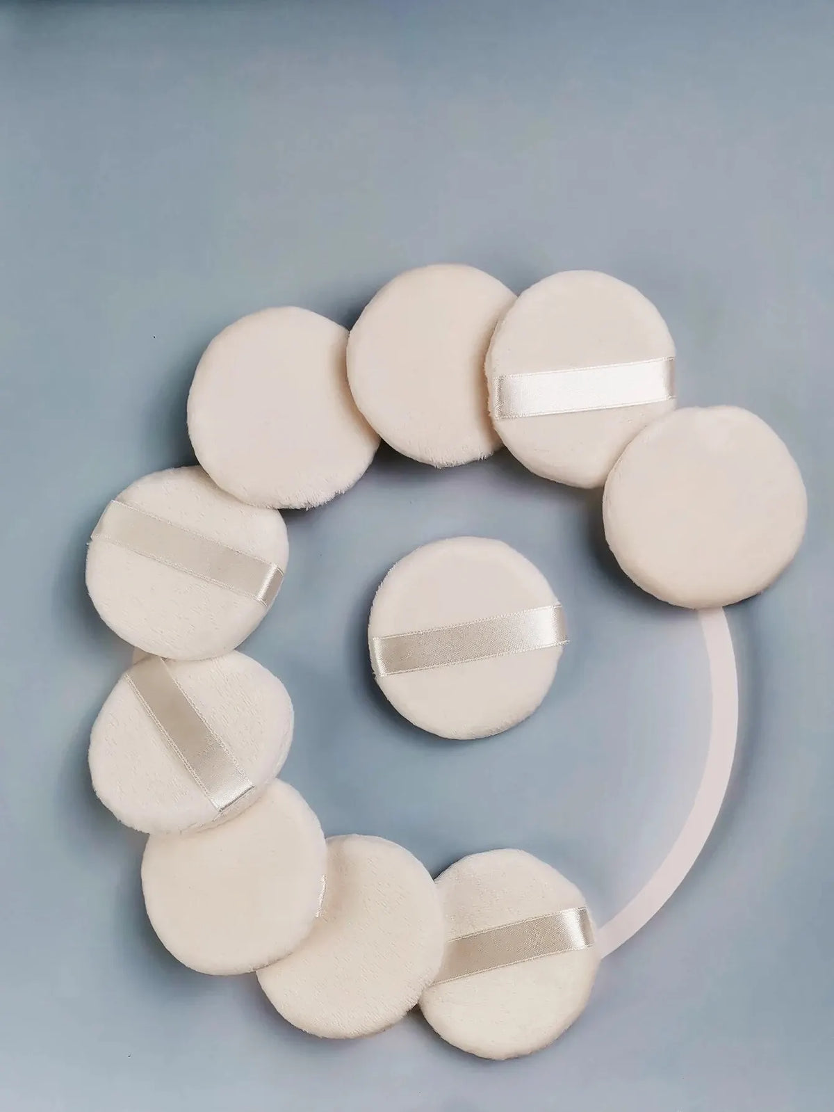 7PCS Portable and Practical High-grade White round Powder Puff for Base and Fixing Makeup Vue