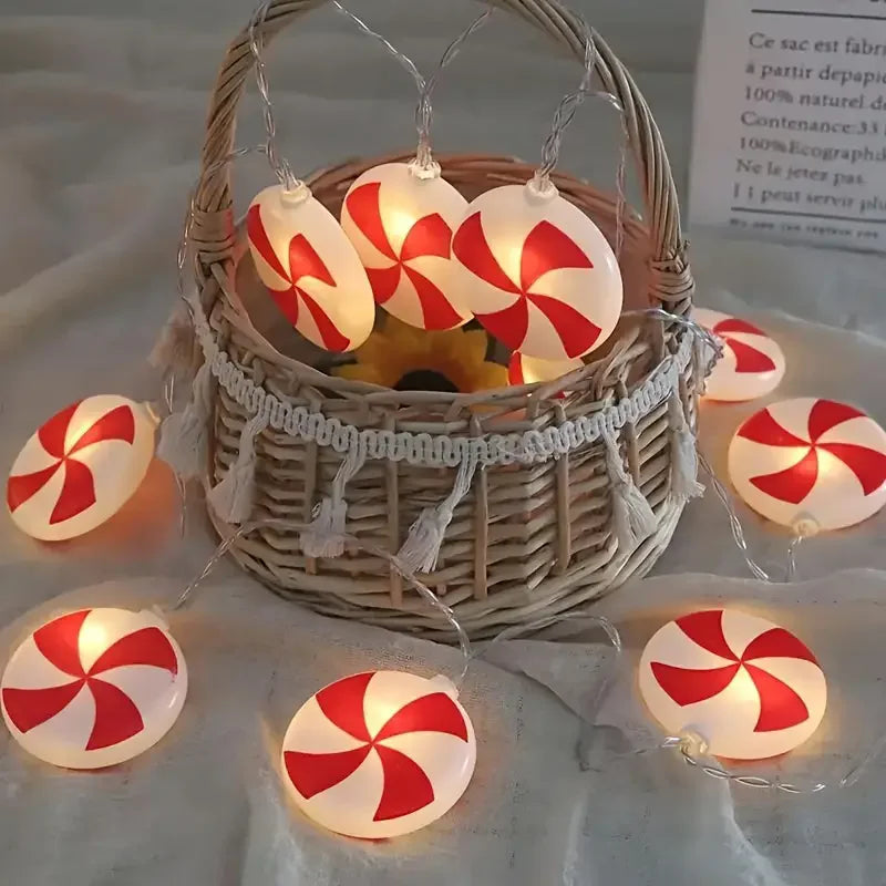 6m 40 LEDS Festive Candy Cane Spiral Light String Christmas Holiday Decoration LED Spooky Specter Fairy Lights Party Wedding 831 Vue MULTI 6m 40balls USB