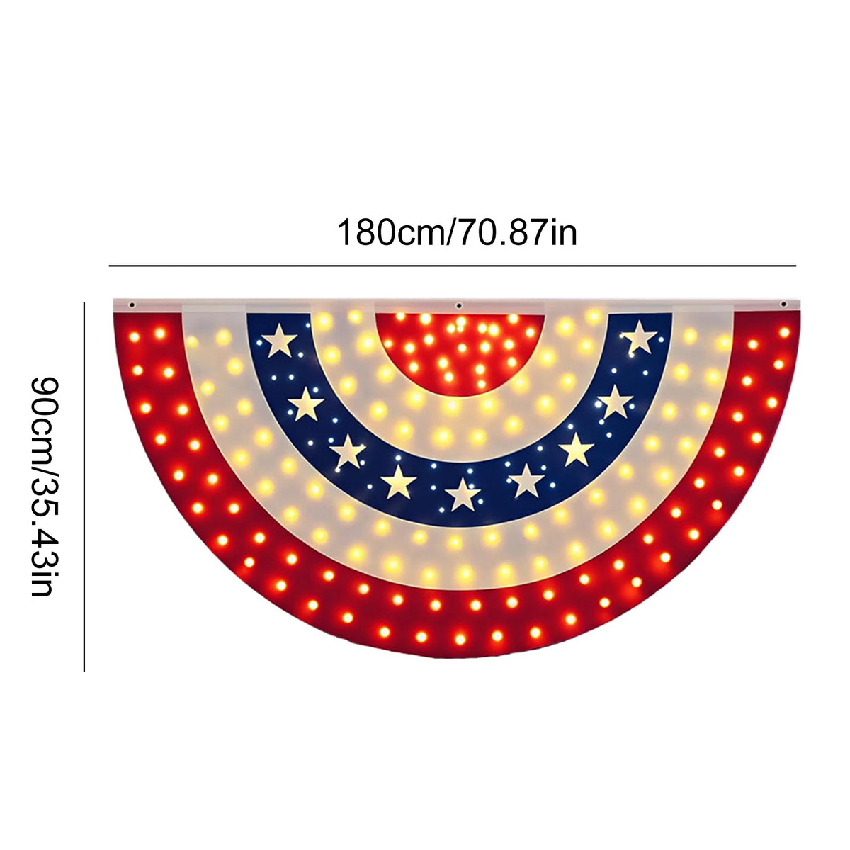 USA 250th Patriotic Bunting Banner with LED Lights | 3x6 Ft Patriotic Bunting Banner Vue