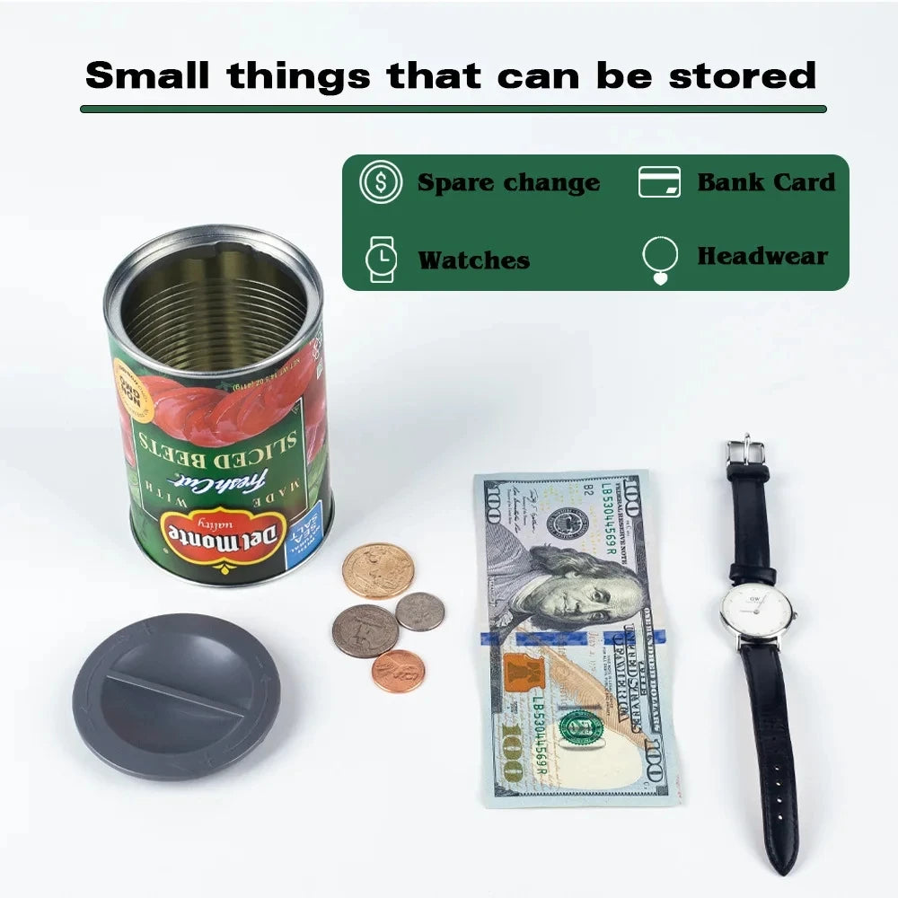 Multi-functional Tinplate Beet Cans Combo Organizer Box Hidden Compartment Sight Diversion Safe Container Home Office Hide Cash Vue