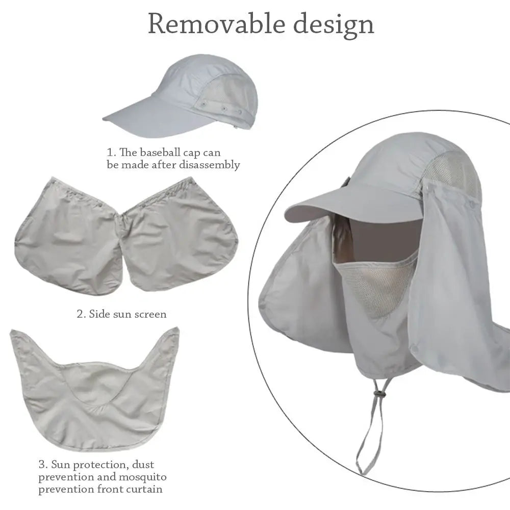 Neck Face Breathable Adjustable Sunshade Hat Fishing Sun Baseball Cap